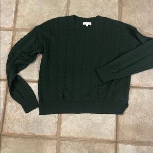 Women’s Dark Green Cable Knit Sweater L